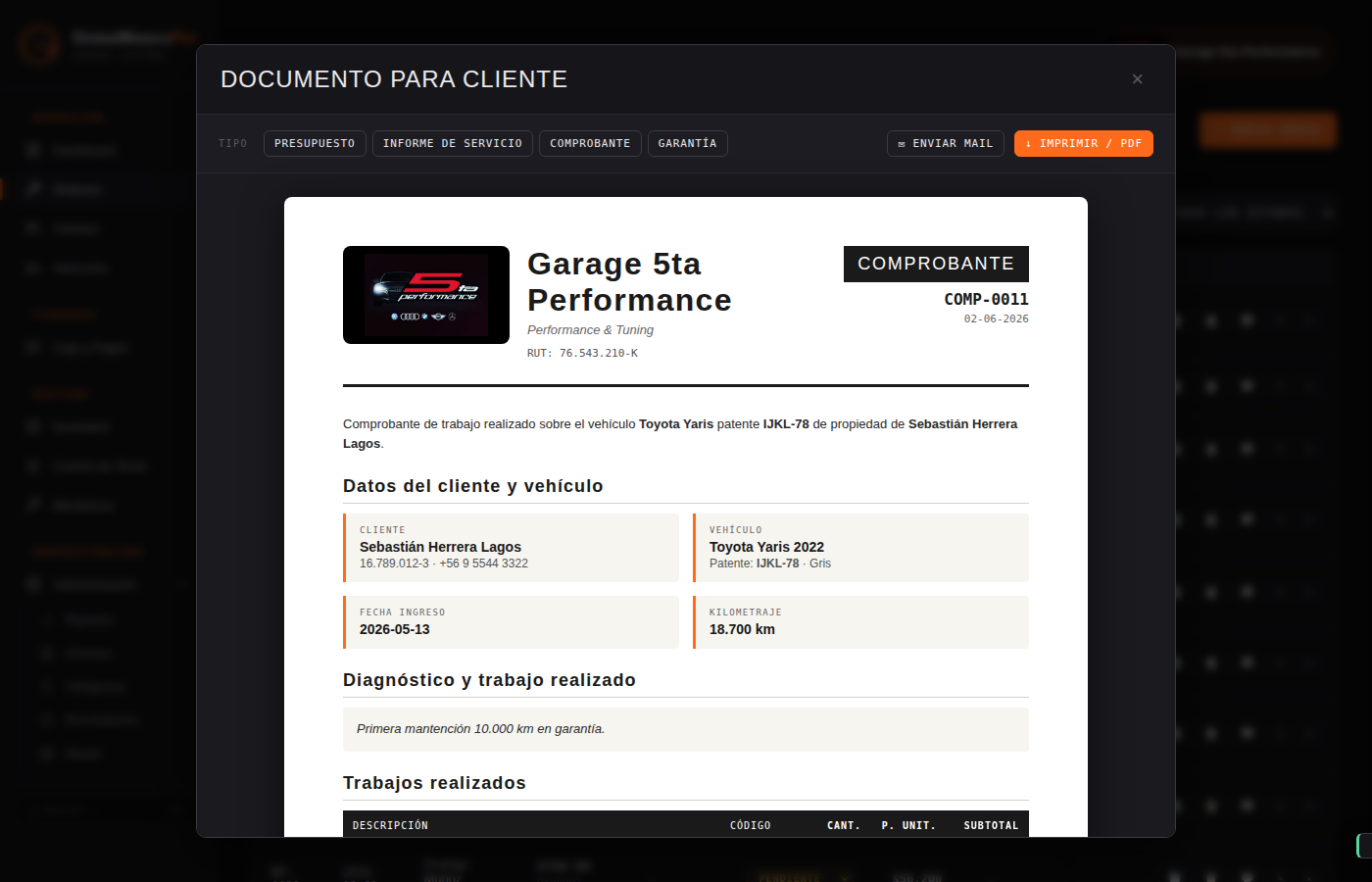 Documento para cliente